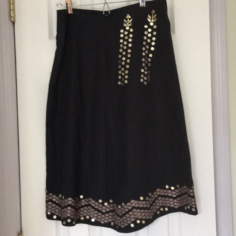 Pinstriped black skirt